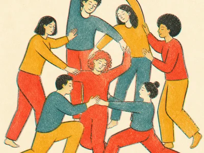 闭眼人体雕塑